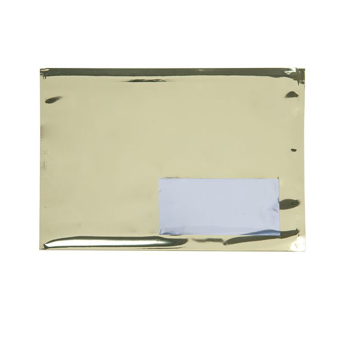 Enveloppes d'Expédition Or Métallisé + Fenêtre 24,1 x 15,2 cm (100 pièces) [MMW96SG]