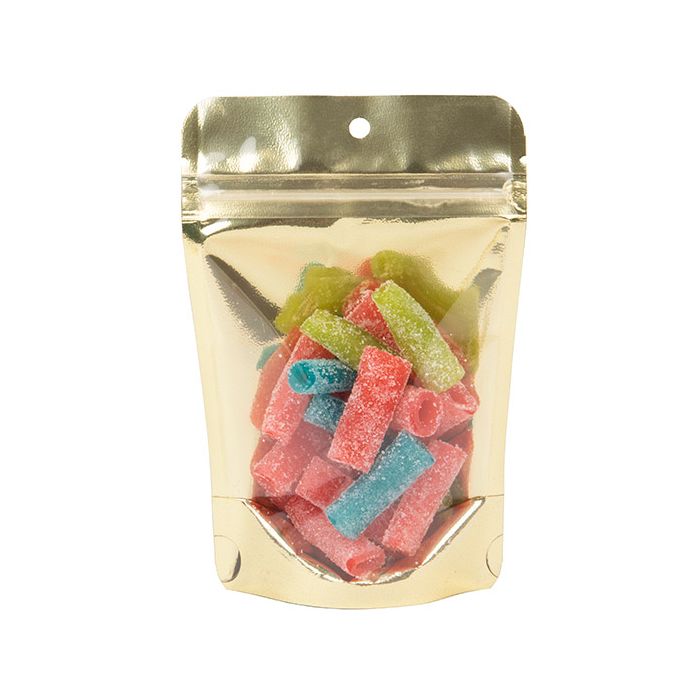 Doypack Transparentes dorées 10,2x6x15,2cm (100 pièces) [ZBG2GLG]