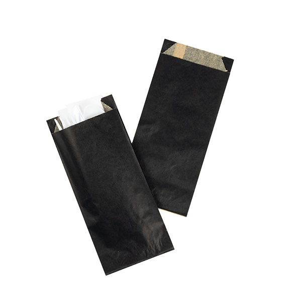 Sacs noirs résistants à la graisse 8,9x2,9x19,7 cm (100 pcs) [GPB1B]