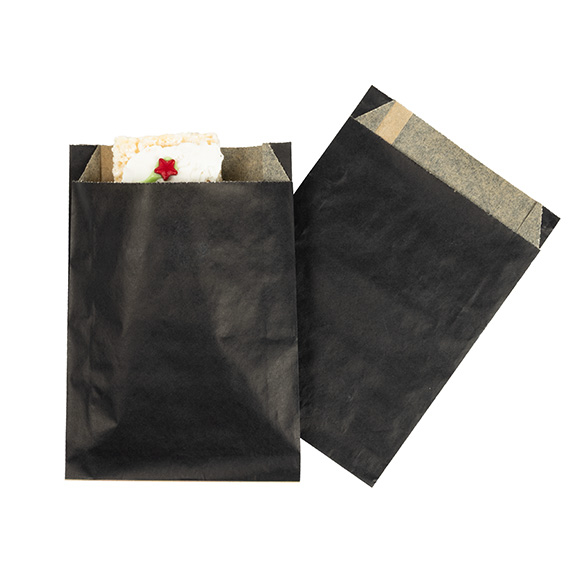 Sacs noirs résistants à la graisse 12,1x2,9x17,1 cm (100 pcs) [GPB3B]