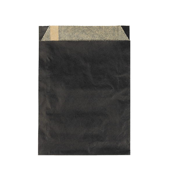Sacs noirs résistants à la graisse 12,1x2,9x17,1 cm (100 pcs) [GPB3B]