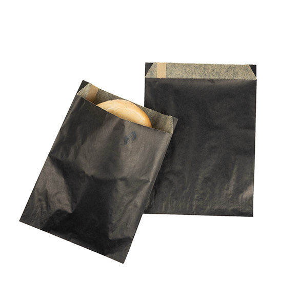 Sacs noirs résistants à la graisse 14x2,9x19,1 cm (100 pcs) [GPB4B]