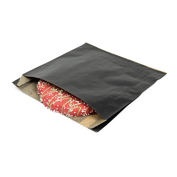 Sacs noirs résistants à la graisse 15,2x2,9x16,5 cm (100 pcs) [GPB5B]