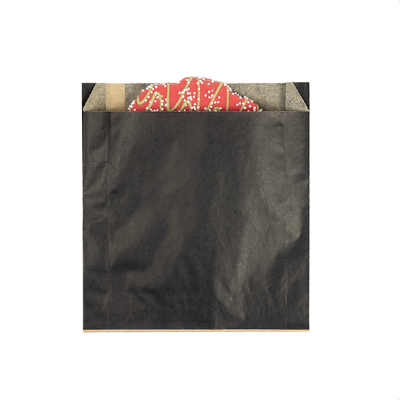Sacs noirs résistants à la graisse 15,2x2,9x16,5 cm (100 pcs) [GPB5B]