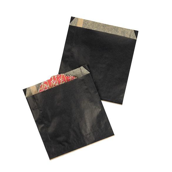 Sacs noirs résistants à la graisse 15,2x2,9x16,5 cm (100 pcs) [GPB5B]