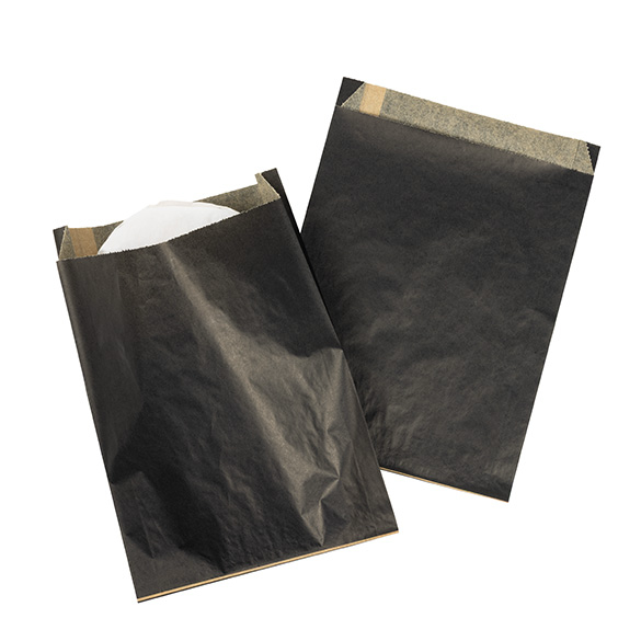 Sacs noirs résistants à la graisse 17,1x2,7x22,9 cm (100 pcs) [GPB6B]