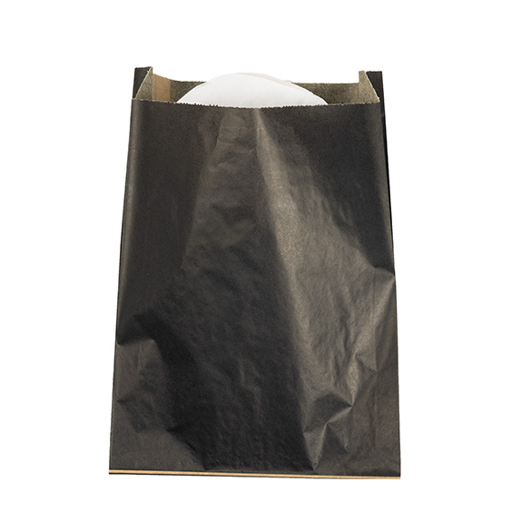 Sacs noirs résistants à la graisse 17,1x2,7x22,9 cm (100 pcs) [GPB6B]