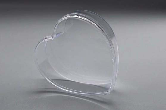 Coeur en plastique transparent 14cm (25 pièces) [PEP-0708138]