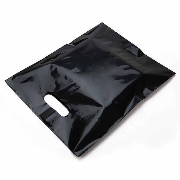 Sac à poignées noir 60 Micron 30.5x38.1cm PE-BD (100 Pièces) [H1215BK1]