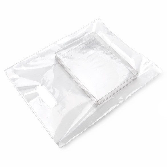 Sac à poignées transparent 60 Microns 30,5x38 cm PE-BD (100 Pièces) [H1215CL1]