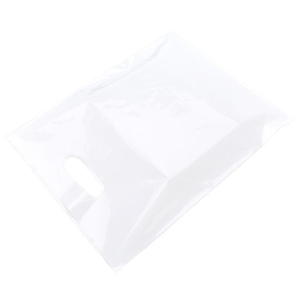 Sac blancs à poignées 60 Microns 30.5x38.1 cm PE-BD (100 Pièces) [H912WT1]