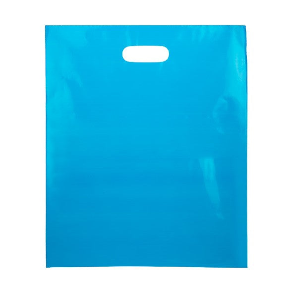 Sac à poignée bleu 38.1x45.7 cm 60 Microns PE-BD (100 Pièces) [H1518BL1]