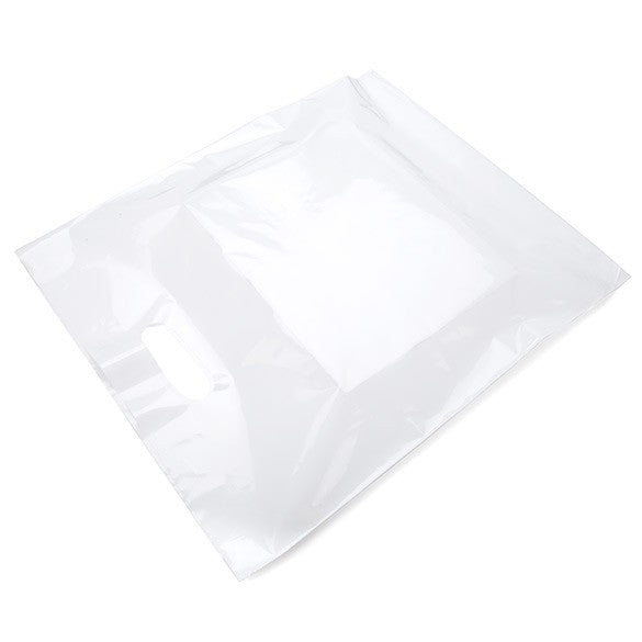 Sac blancs à poignées 60 Microns 38.1x45.7cm PE-BD (100 Pièces) [H1518WT1]