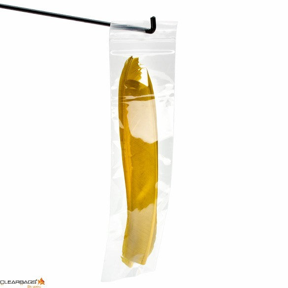 Sachet zip à transparence cristalline avec trou de suspension 7,6x30,5cm (100 pièces) [ZR312]