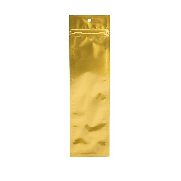 Grip Seal Bags Gold 6.5x23cm Metallised