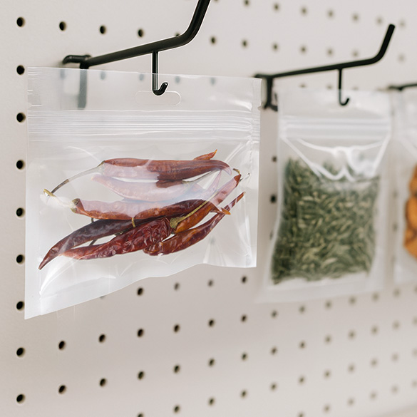 Sachet zip avec trou de suspension européen 15.2x7.6cm (100 pièces) [HZB63]