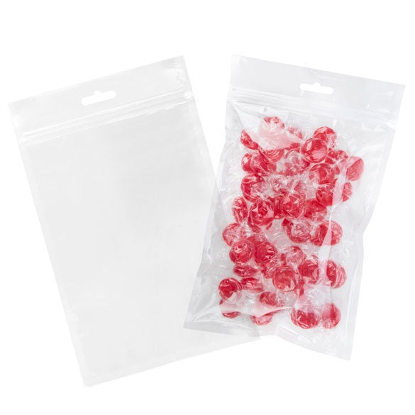 Sachet zip avec trou de suspension européen 15.2x22.9cm (100 pièces) [HZB69]
