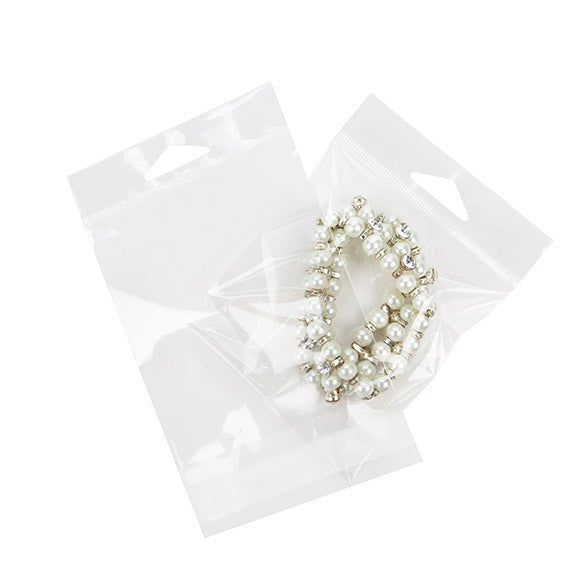 Sachet à trou de suspension refermable à transparence cristalline 9.4x10.6cm (100 pièces) [HB3X4]