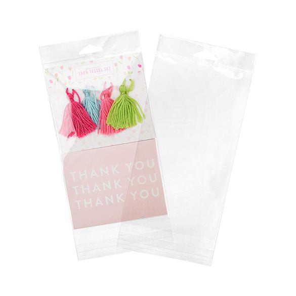 Sachet à trou de suspension refermable à transparence cristalline 12.1x21cm (100 pièces) [HB4X8]