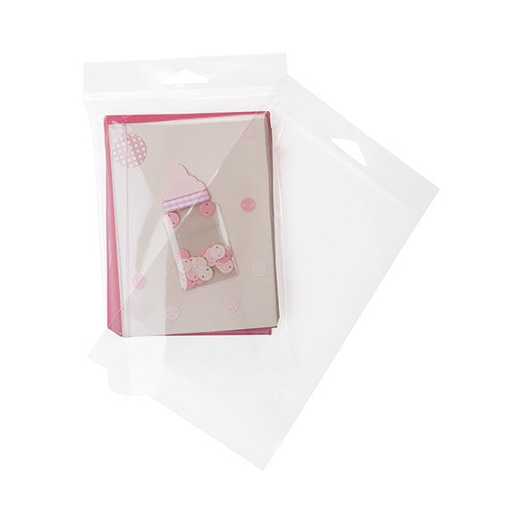 Sachet à trou de suspension refermable à transparence cristalline 12.7x15.2cm (100 pièces) [HB5B2]
