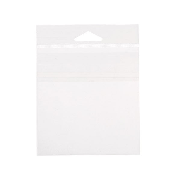 Sachet à trou de suspension refermable par le haut transparence cristalline 10.8x10.8cm (100 pièces) [HBT44]