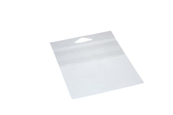 Sachet à trou de suspension refermable par le haut transparence cristalline 10.8x10.8cm (100 pièces) [HBT44]
