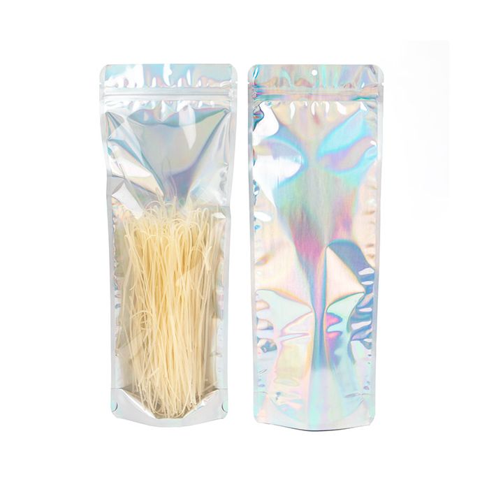 Stand Up Pouches Transparent/Iridescent/Holographic 14x6x38,1cm With Hanghole