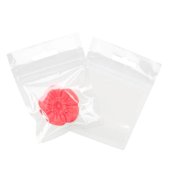 Sachet zip avec trou de suspension européen 7.6x7.6cm (100 pièces) [HZB33]