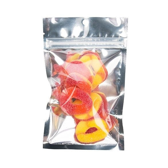 Sachet zip à trou de suspension transparent/argenté 9,2x12,7 cm (100 pièces) [HZB4S]