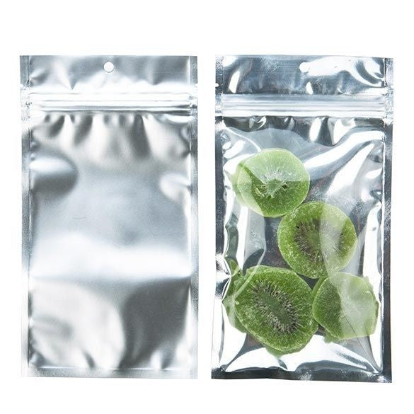 Sachet zip Transparent/Argent 10.2x16.5cm (100 pièces) [HZB5S]