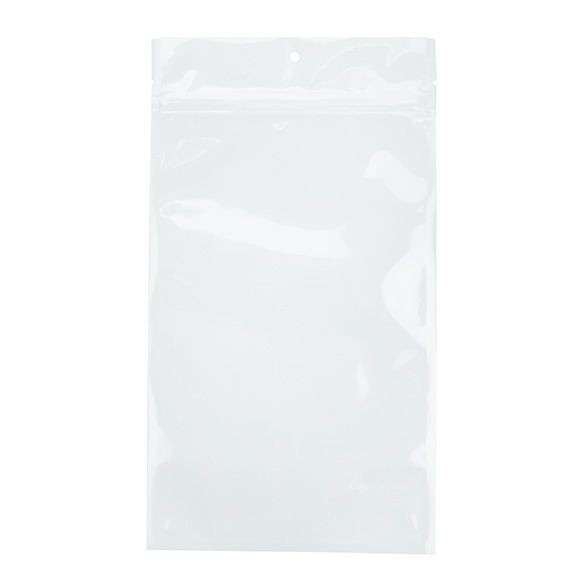 Sachet zip Transparent/Blanc 12.7x20.8cm (100 pièces) [HZB6CW]