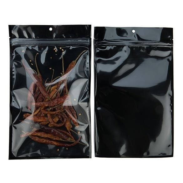 Sachet zip Transparent/Noir 15.2x23.5cm (100 pièces) [HZB7CB]