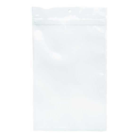 Sachet zip à trou de suspension transparent/blanc 15,2x23,5 cm (100 pièces) [HZB7CW]