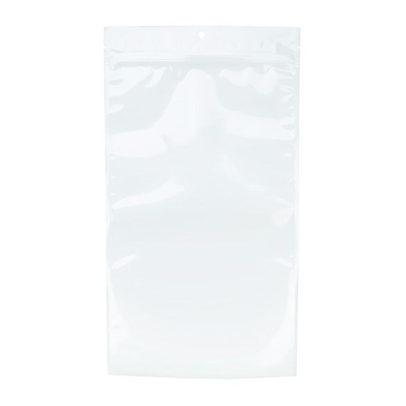 Sachet zip à trou de suspension transparent/blanc 17,8x30,5cm (100 pièces) [HZB8CW]