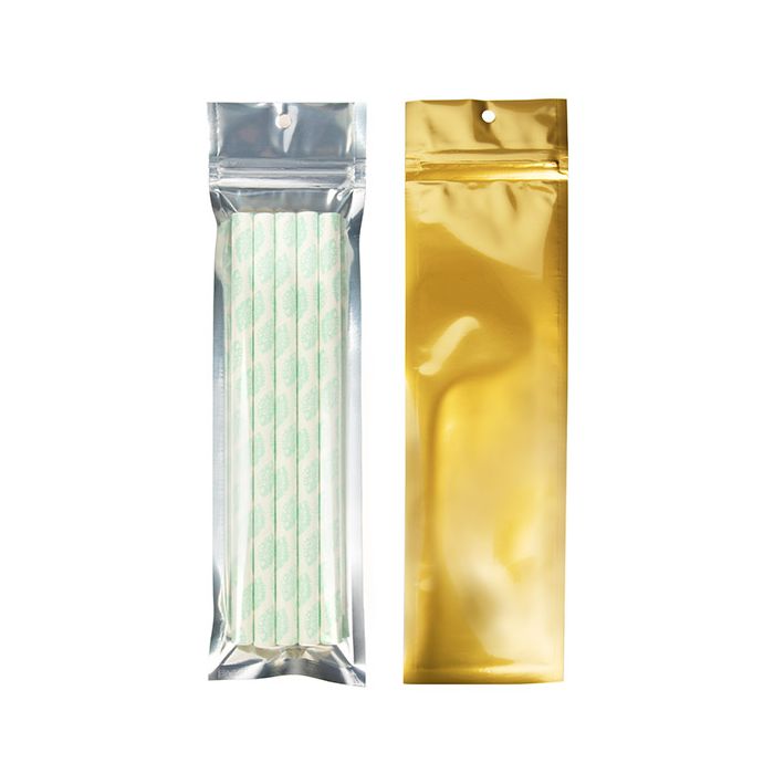 Sachet zip Transparent/Or 6,4x22,9 cm (100 pièces) [HZBB1CG]