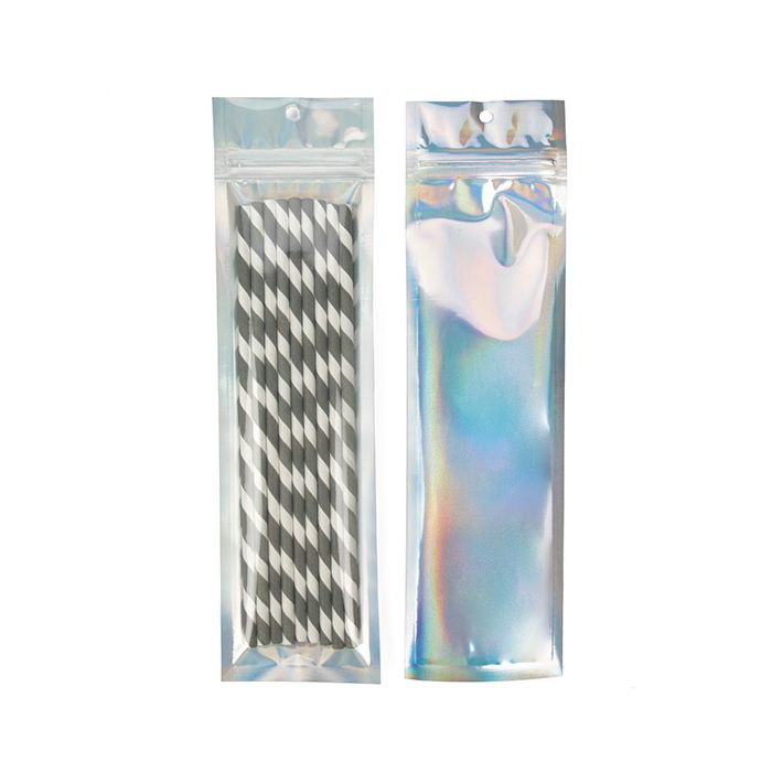 Sachet zip Transparent/Holographique 6,4x22,9 cm (100 pièces) [HZBB1CH]
