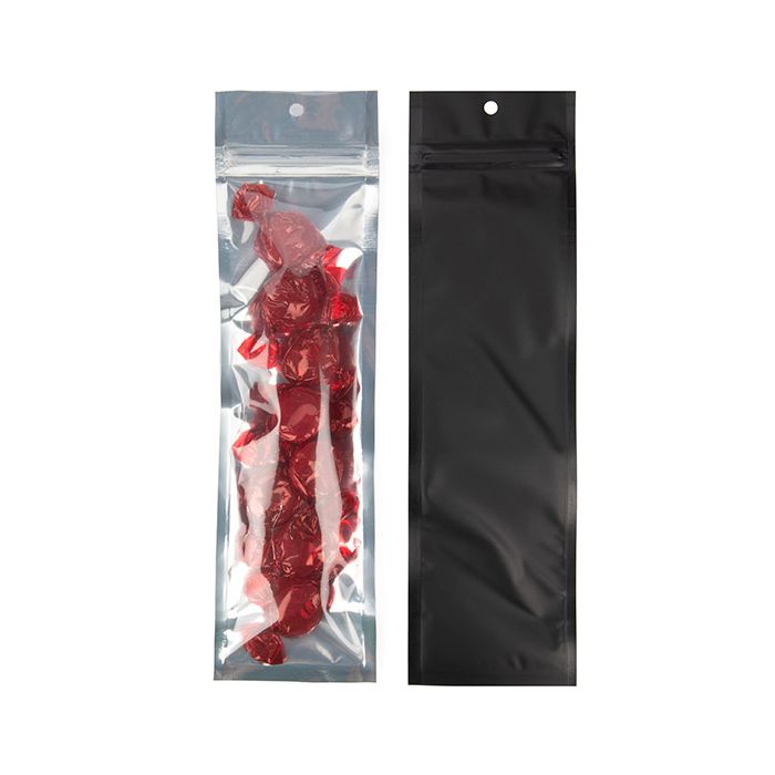 Sachet zip Transparent/noir Mat 6,4x22,9 cm (100 pièces) [HZBB1CMB]