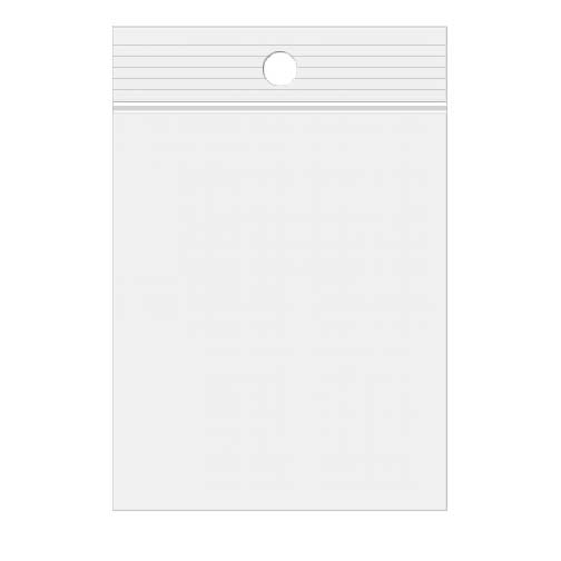 Grip Seal Bags with Hang hole 10x15cm Crystal Clear PP 75 micron