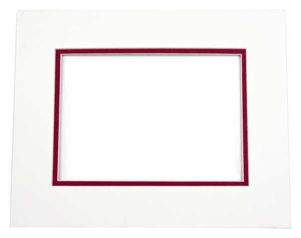 Mount Board Double thick Ivory/Terracotta 40.6x50.8cm with 27x34.6cm Window