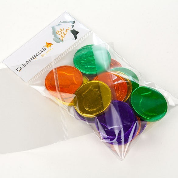Sachet à trou de suspension euro avec compartiment pour cavalier 9.7x13.2cm (100 pièces) [IHB3X5]