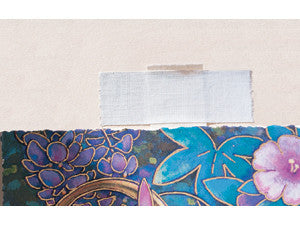 Adhésif "charnière" en  Lin gommé 9.5 x 2.5 x 13.7cm