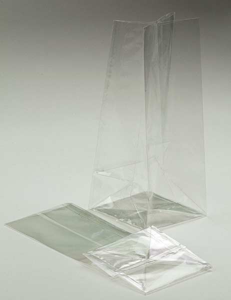 Premium EcoClear Flat Bottom Gusset Bags 10,2x10,2x22,9cm (100 pièces) [CFBG7]