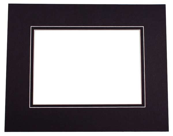 Double Passe Partout Noir/Noir. 27 x 34cm pour le découpage intérieur. 40.6 x 50.8cm (10 Pièces) [MD20135]
