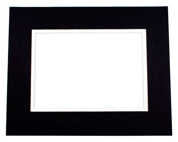Double Passe Partout Noir/Blanc. 20.3 x 27cm pour le découpage intérieur. 27.9 x 35.6cm (10 Pièces) [MD20159]