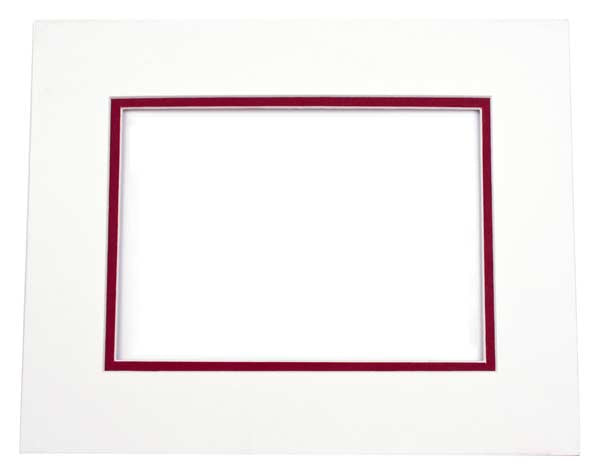 Double Passe Partout Ivoire/Rouge Brique 9.5 x 14.5cm pour le découpage intérieur. 12.7 x 17.8cm (10 Pièces) [MD20115]