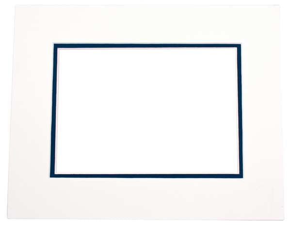 Double Passe Partout Ivoire/Bleu Foncé 17 x 47cm pour le découpage intérieur. 45.7 x 61.0cm (10 Pièces) [MD20092]