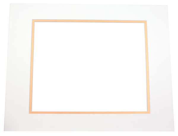 Double Passe Partout Ivoire/Or 9.5 x 14.5cm pour le découpage intérieur. 12.7 x 17.8cm (10 Pièces) [MD20132]