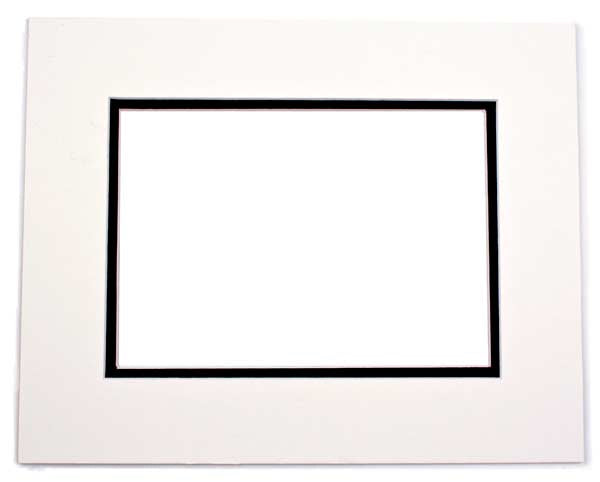 Double Passe Partout Ivoire/Noir 9.5 x 14.5cm pour le découpage intérieur. 12.7 x 17.8cm (10 Pièces) [MD20129]