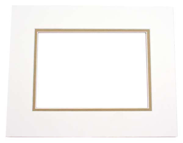 Double Passe Partout Ivoire/Vert Olive. 11x17cm pour le découpage intérieur. 20.3 x 25.4cm (10 Pièces) [MD20017]