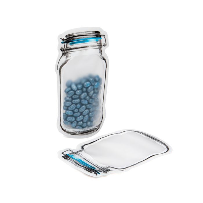 Pochette en forme de bocal avec couvercle à pince 11,9 x 5,7 x 19,7 cm (25 pièces) [JARMD]